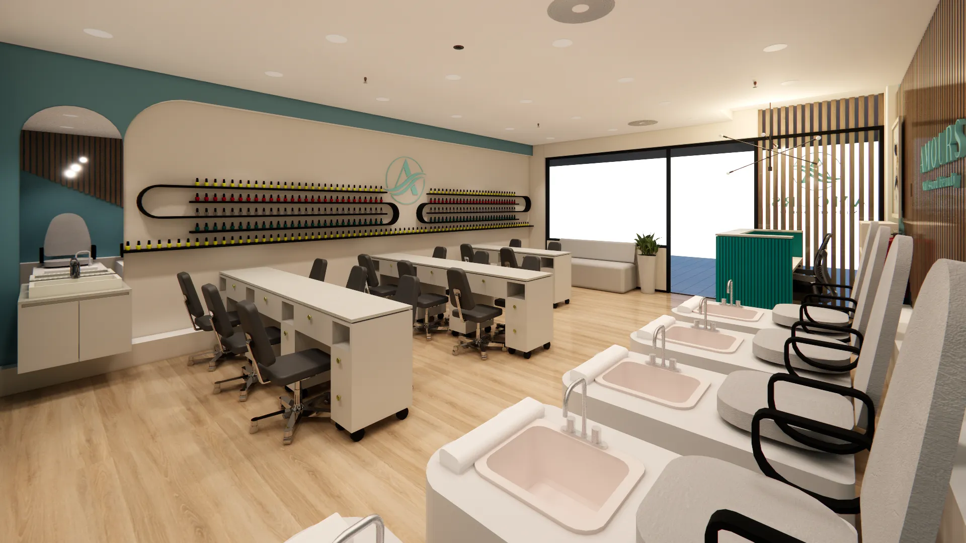 Amours Nail — Interior view, IDG Design