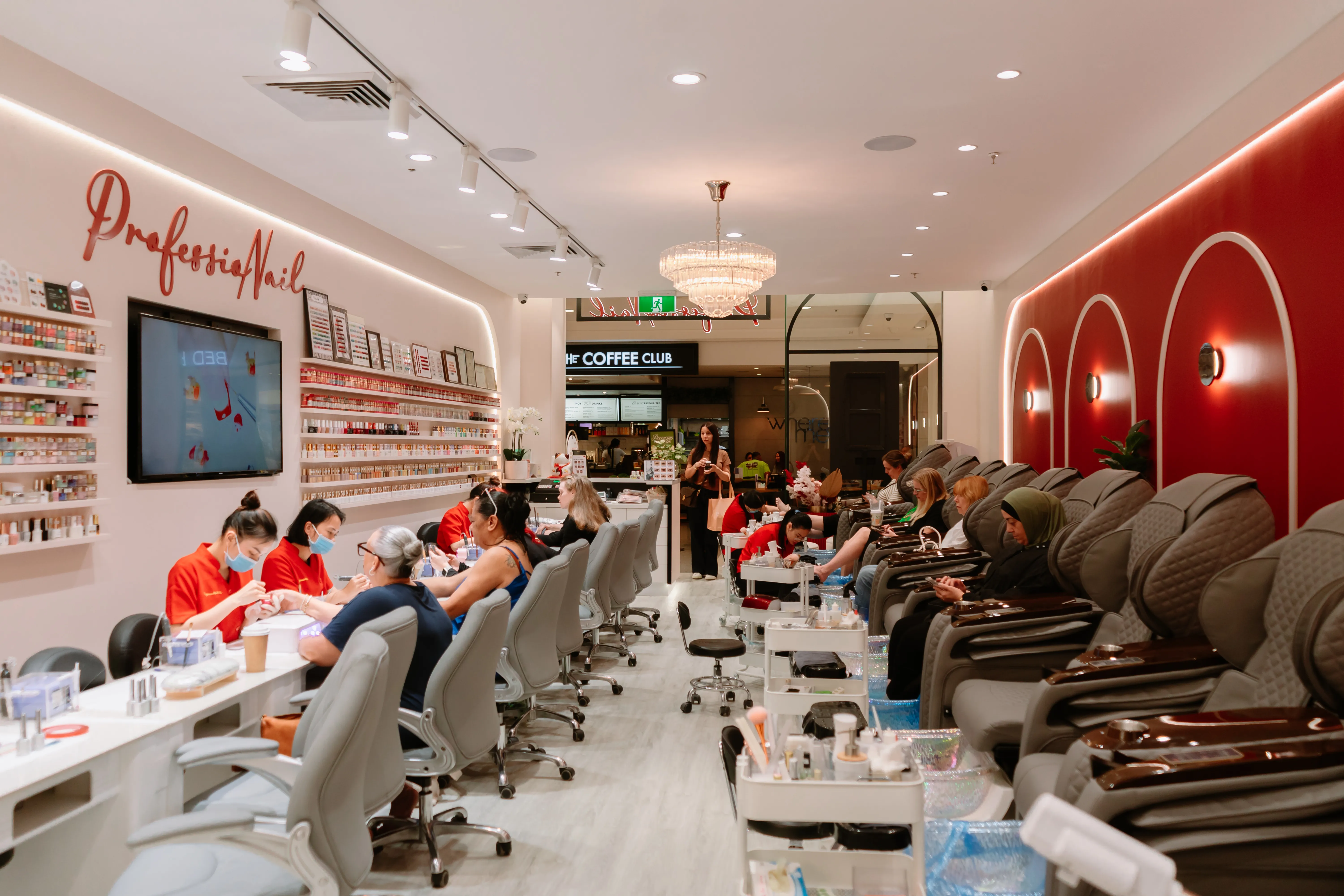 Professionail Hurstville — Pedicure chairs and feature wall, IDG Design