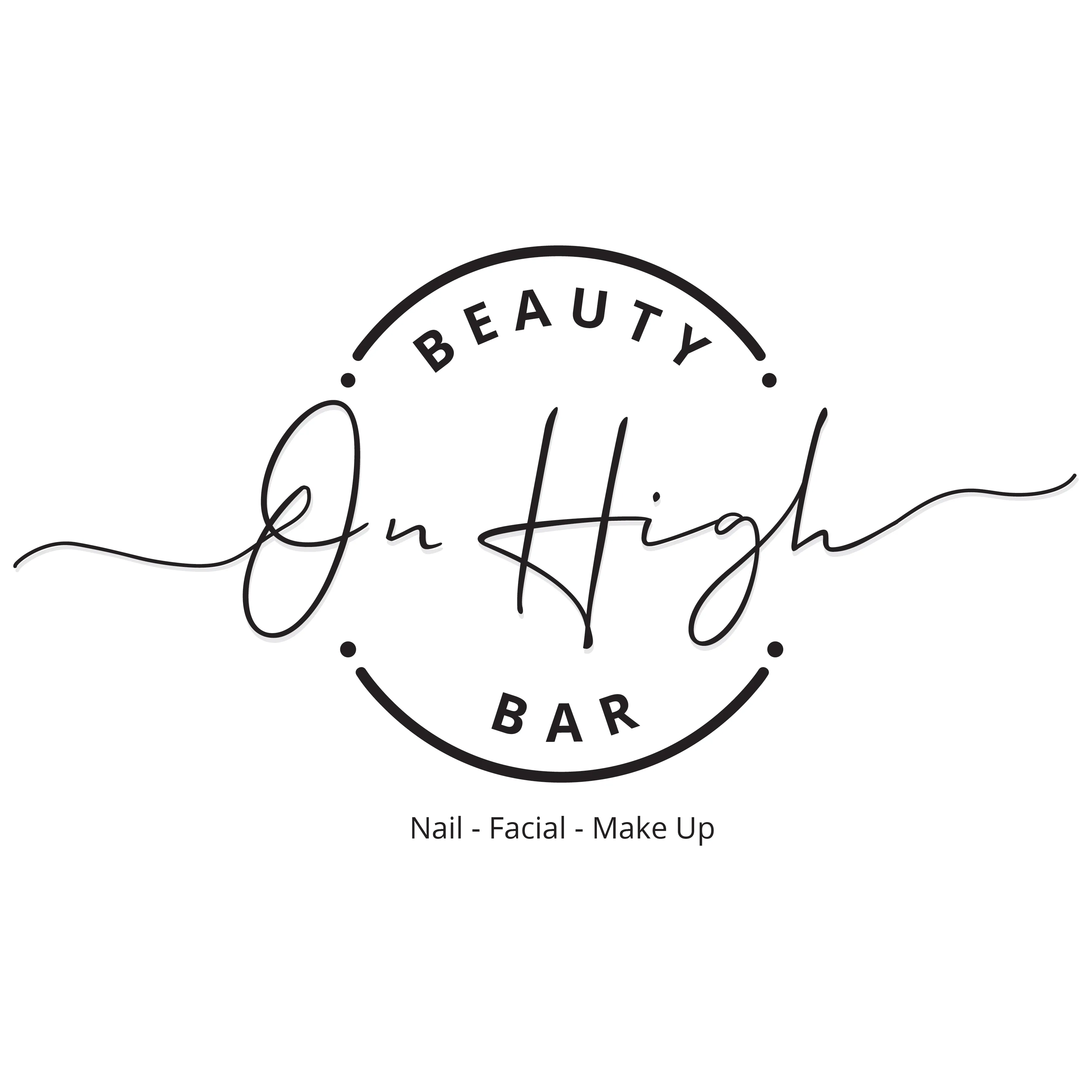 Circular logo badge for Beauty On High Bar — Nail, Facial & Make Up