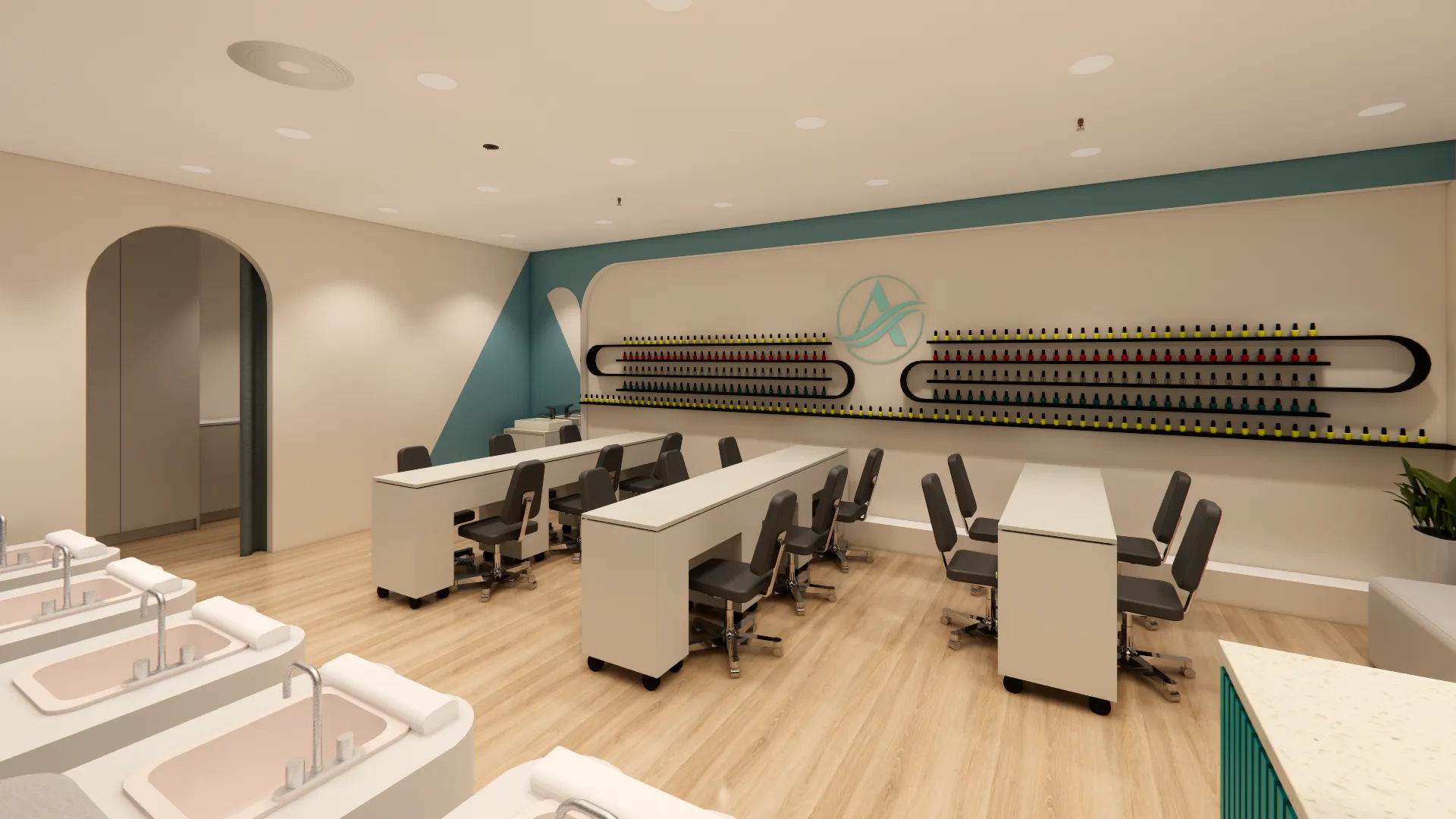 Amours Nail — Interior view, IDG Design