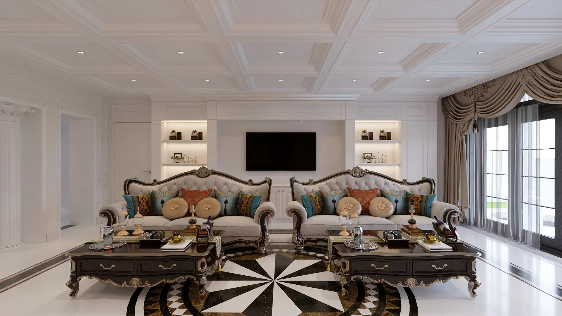 Skyline Double Storey Residence — Sitting room, alternate view, IDG Design