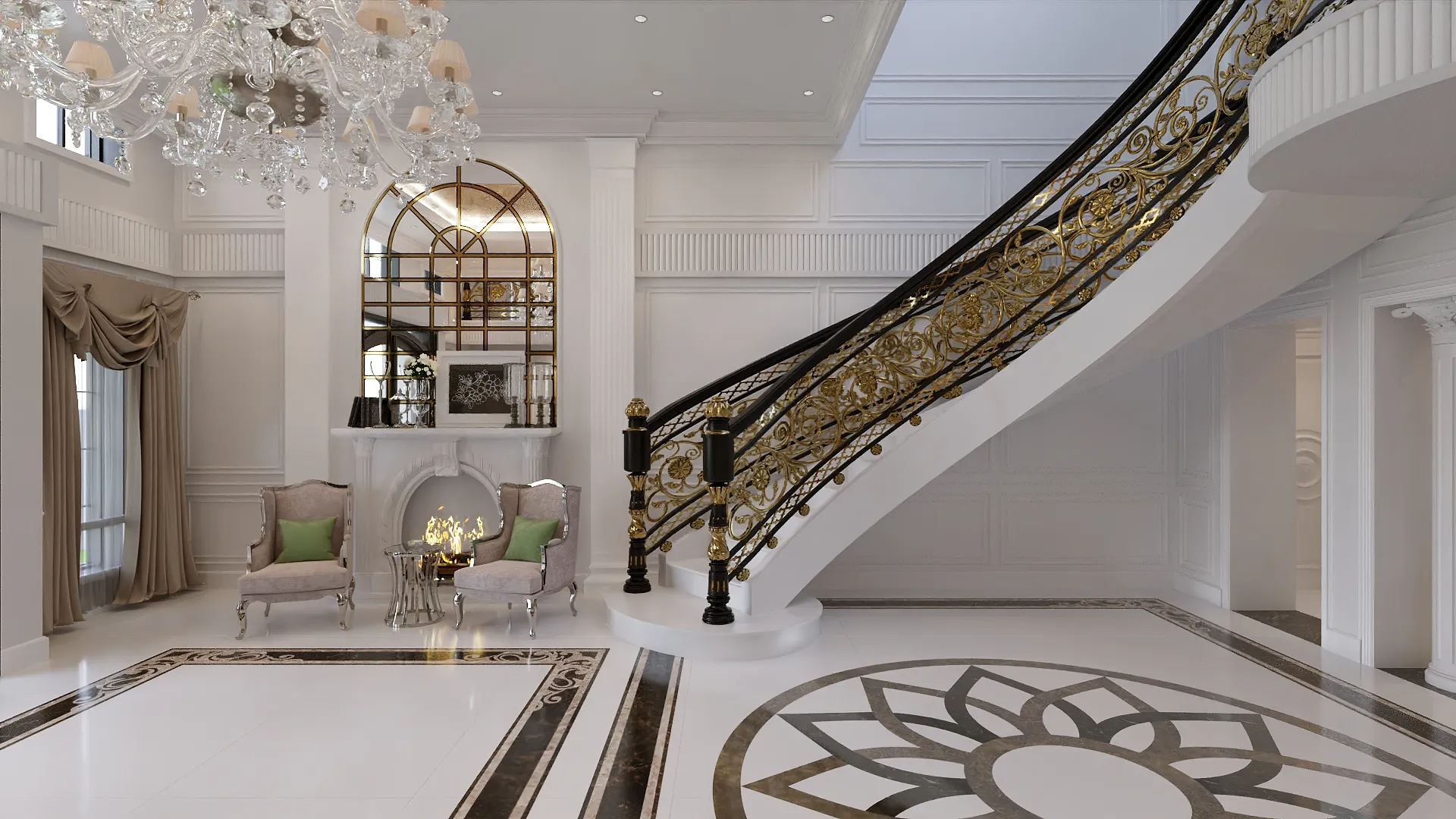 Skyline Double Storey Residence — Hall, alternate view, IDG Design